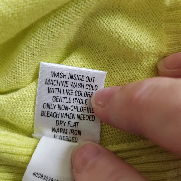 Apt 9 Neon Yellow V-Neck Button Cardigan Sweater With Light Gray Trim - Picture 4 of 6